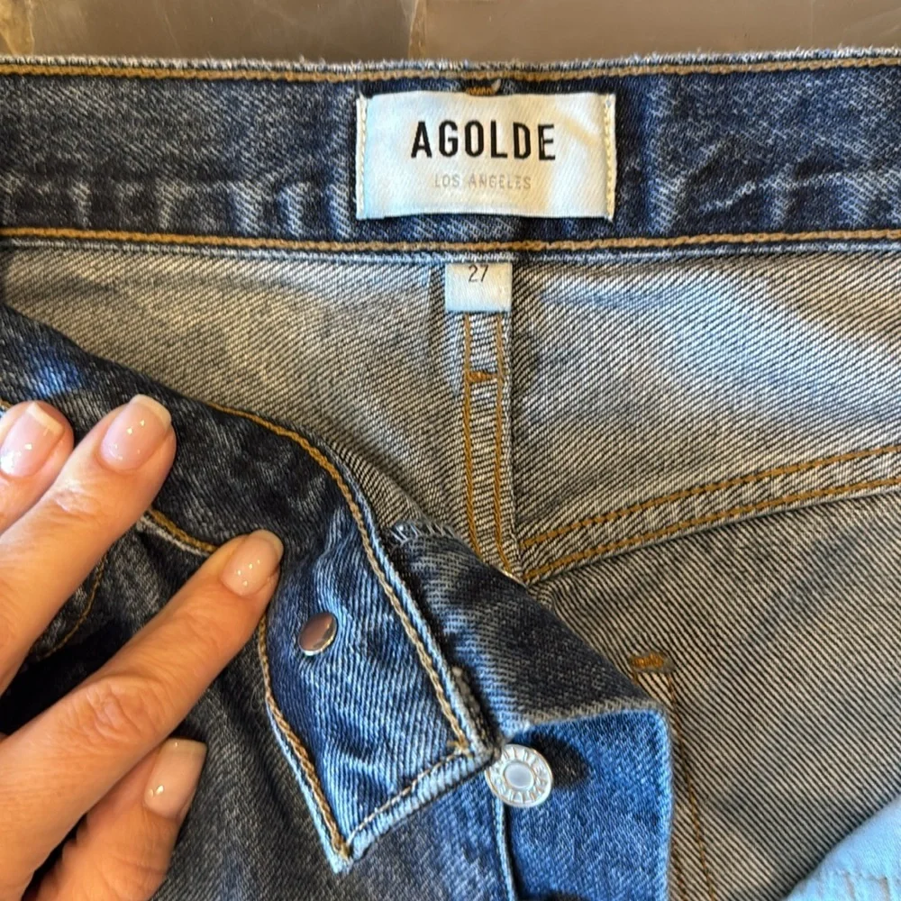 Agolde Blue Wide Leg Jeans - Picture 5 of 7